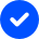 blue circle with white tick icon